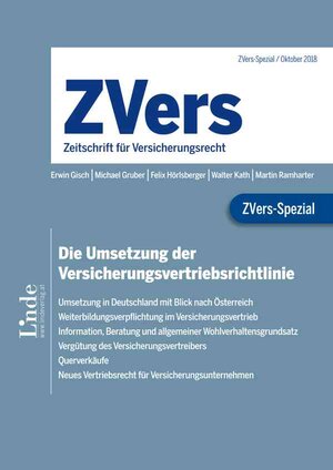 Buchcover ZVers-Spezial Die Umsetzung der Versicherungsvertriebsrichtlinie | Peter Reiff | EAN 9783707340013 | ISBN 3-7073-4001-5 | ISBN 978-3-7073-4001-3