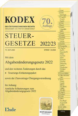 Buchcover KODEX Steuergesetze 2022/23 | Andrei Bodis | EAN 9783707346442 | ISBN 3-7073-4644-7 | ISBN 978-3-7073-4644-2