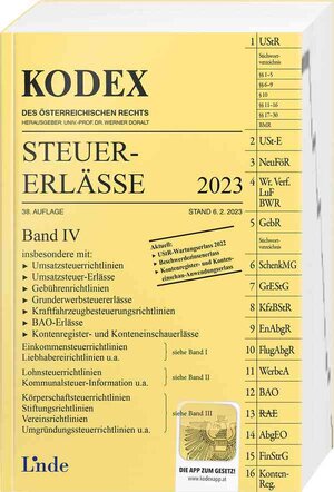Buchcover KODEX Steuer-Erlässe 2023, Band IV | Michael Schilcher | EAN 9783707347715 | ISBN 3-7073-4771-0 | ISBN 978-3-7073-4771-5