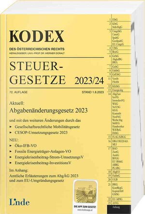 Buchcover KODEX Steuergesetze 2023/24 | Andrei Bodis | EAN 9783707348521 | ISBN 3-7073-4852-0 | ISBN 978-3-7073-4852-1