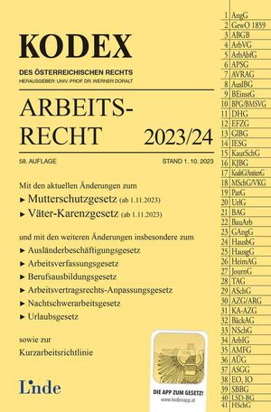 Buchcover KODEX Arbeitsrecht 2023/24 | Edda Stech | EAN 9783707348538 | ISBN 3-7073-4853-9 | ISBN 978-3-7073-4853-8