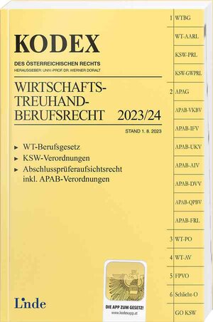 Buchcover KODEX Wirtschaftstreuhand-Berufsrecht 2023/24 | Gregor Benesch | EAN 9783707348811 | ISBN 3-7073-4881-4 | ISBN 978-3-7073-4881-1