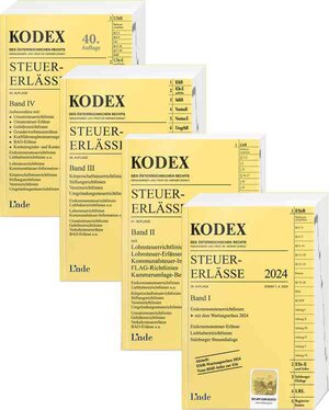 Buchcover KODEX-Paket Steuer-Erlässe 2024  | EAN 9783707351668 | ISBN 3-7073-5166-1 | ISBN 978-3-7073-5166-8