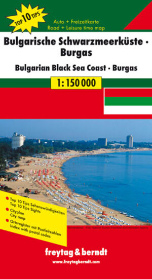 Bulgarische Schwarzmeerküste, Burgas 1 : 150 000: 1:150 000 (Freytag u. Berndt Stadtpläne/Autokarten) (Carte Routière)