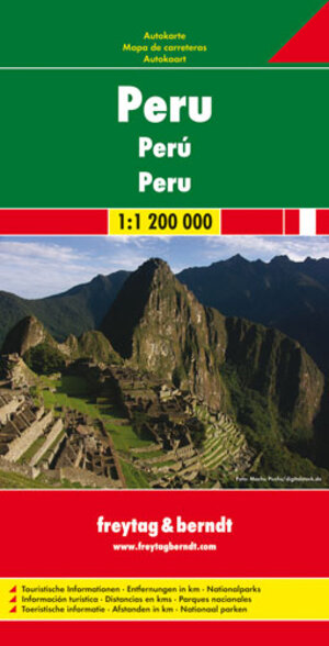 Freytag Berndt Autokarten, Peru 1:1.200.000: Touristische Informationen. Entfernungen in km. Nationalparks