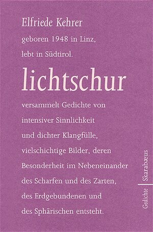 Buchcover lichtschur | Elfriede Kehrer | EAN 9783708231808 | ISBN 3-7082-3180-5 | ISBN 978-3-7082-3180-8
