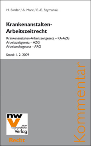 Buchcover Krankenanstalten-Arbeitszeitrecht | Hans Binder | EAN 9783708305943 | ISBN 3-7083-0594-9 | ISBN 978-3-7083-0594-3