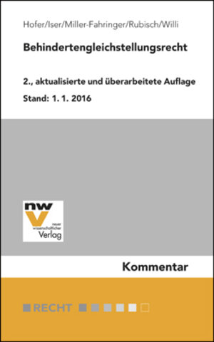 Buchcover Behindertengleichstellungsrecht | Hansjörg Hofer | EAN 9783708310817 | ISBN 3-7083-1081-0 | ISBN 978-3-7083-1081-7