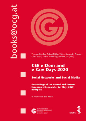 Buchcover CEE e|Dem and e|Gov Days 2020  | EAN 9783708919560 | ISBN 3-7089-1956-4 | ISBN 978-3-7089-1956-0