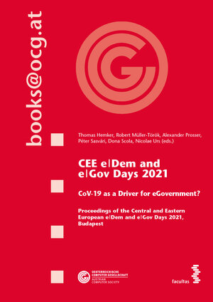 Buchcover CEE e|Dem and e|Gov Days 2021  | EAN 9783708921211 | ISBN 3-7089-2121-6 | ISBN 978-3-7089-2121-1