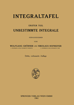 Buchcover Integraltafel  | EAN 9783709120729 | ISBN 3-7091-2072-1 | ISBN 978-3-7091-2072-9