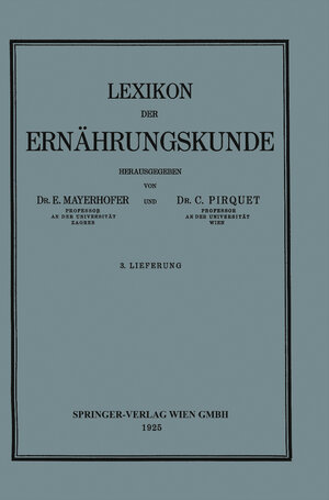 Buchcover Lexikon der Ernährungskunde | Ernst Mayerhofer | EAN 9783709147368 | ISBN 3-7091-4736-0 | ISBN 978-3-7091-4736-8