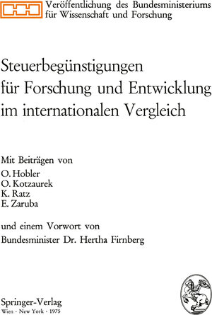 Buchcover Steuerbegünstigungen für Forschung und Entwicklung im internationalen Vergleich  | EAN 9783709151150 | ISBN 3-7091-5115-5 | ISBN 978-3-7091-5115-0