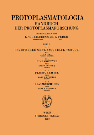 Buchcover Osmotischer Wert, Saugkraft, Turgor Plasmoptyse Plasmorrhyse Plasmoschisen | Gebhard Blum | EAN 9783709154601 | ISBN 3-7091-5460-X | ISBN 978-3-7091-5460-1