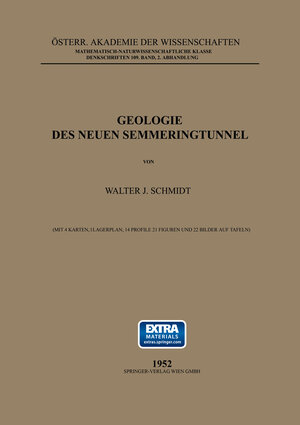 Buchcover Geologie des Neuen Semmeringtunnel | Walter J. Schmidt | EAN 9783709155097 | ISBN 3-7091-5509-6 | ISBN 978-3-7091-5509-7