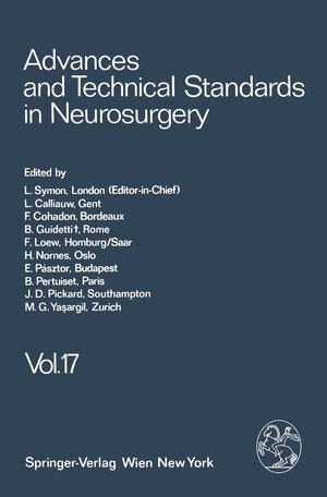 Buchcover Advances and Technical Standards in Neurosurgery | L. Symon | EAN 9783709169254 | ISBN 3-7091-6925-9 | ISBN 978-3-7091-6925-4