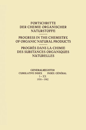 Buchcover Generalregister / Cumulative Index / Index Général I–XX (1938–1962) | L. Zechmeister | EAN 9783709171424 | ISBN 3-7091-7142-3 | ISBN 978-3-7091-7142-4