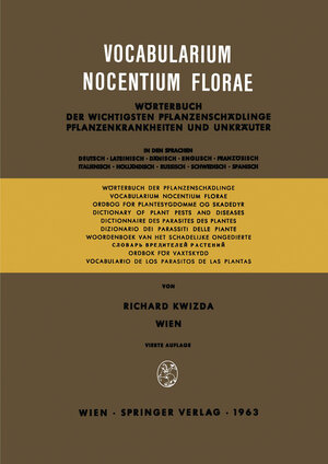 Buchcover Vocabularium Nocentium Florae | Richard Kwizda | EAN 9783709179161 | ISBN 3-7091-7916-5 | ISBN 978-3-7091-7916-1