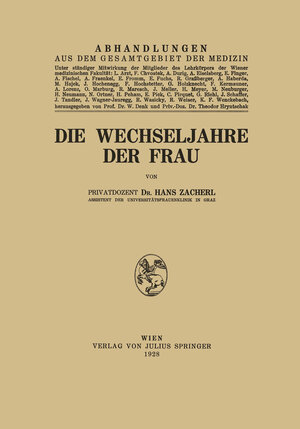 Buchcover Die Wechseljahre der Frau | Hans Zacherl | EAN 9783709197127 | ISBN 3-7091-9712-0 | ISBN 978-3-7091-9712-7