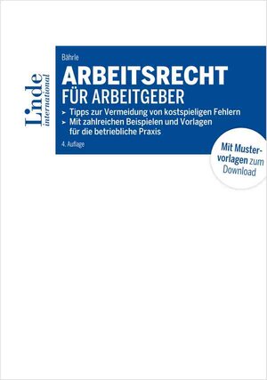 Buchcover Arbeitsrecht für Arbeitgeber | Ralph Bährle | EAN 9783714303353 | ISBN 3-7143-0335-9 | ISBN 978-3-7143-0335-3