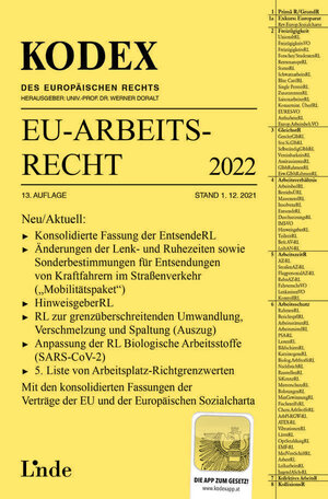 Buchcover KODEX EU-Arbeitsrecht 2022 | Valerie Dori | EAN 9783714303711 | ISBN 3-7143-0371-5 | ISBN 978-3-7143-0371-1