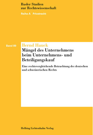 Buchcover Mängel des Unternehmens beim Unternehmens- und Beteiligungskauf | Bernd Hauck | EAN 9783719027537 | ISBN 3-7190-2753-8 | ISBN 978-3-7190-2753-7