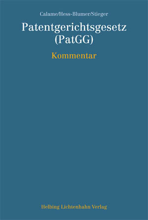 Buchcover Patentgerichtsgesetz (PatGG) | Felix Addor | EAN 9783719029487 | ISBN 3-7190-2948-4 | ISBN 978-3-7190-2948-7