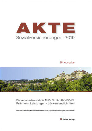 Buchcover AKTE Sozialversicherungen 2019  | EAN 9783719041854 | ISBN 3-7190-4185-9 | ISBN 978-3-7190-4185-4