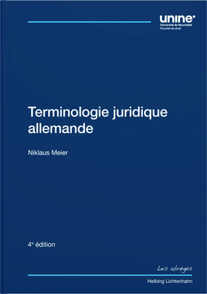 Buchcover Terminologie juridique allemande | Niklaus Meier | EAN 9783719048150 | ISBN 3-7190-4815-2 | ISBN 978-3-7190-4815-0