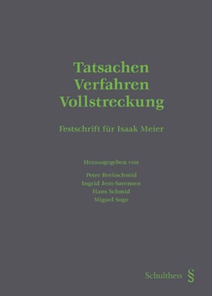 Buchcover Tatsachen - Verfahren - Vollstreckung | Peter Breitschmid | EAN 9783725570904 | ISBN 3-7255-7090-6 | ISBN 978-3-7255-7090-4