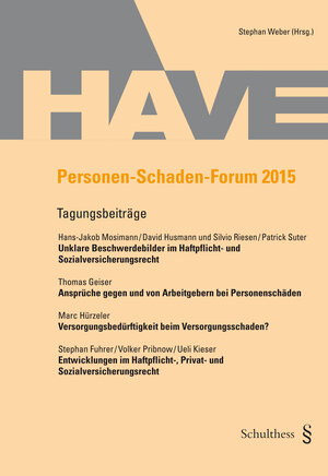 Buchcover Personen-Schaden-Forum 2015  | EAN 9783725572618 | ISBN 3-7255-7261-5 | ISBN 978-3-7255-7261-8