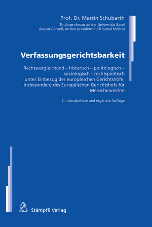 Buchcover Verfassungsgerichtsbarkeit | Martin Schubarth | EAN 9783727219535 | ISBN 3-7272-1953-X | ISBN 978-3-7272-1953-5
