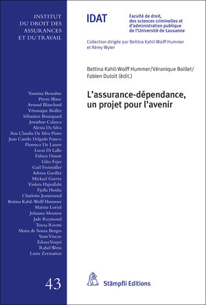Buchcover L'assurance dépendance, un projet pour l'avenir  | EAN 9783727220715 | ISBN 3-7272-2071-6 | ISBN 978-3-7272-2071-5