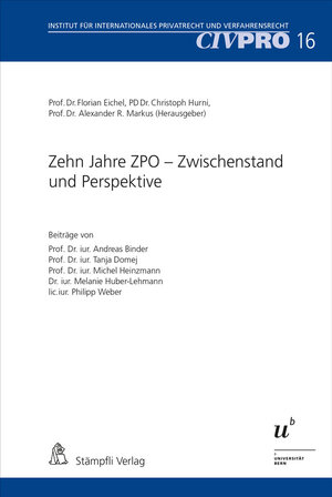 Buchcover Zehn Jahre ZPO – Zwischenstand und Perspektive  | EAN 9783727222320 | ISBN 3-7272-2232-8 | ISBN 978-3-7272-2232-0