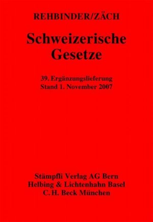 Buchcover Schweizerische Gesetze. Loseblattausgabe / Schweizerische Gesetze | Manfred Rehbinder | EAN 9783727251108 | ISBN 3-7272-5110-7 | ISBN 978-3-7272-5110-8