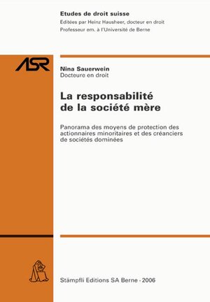 Buchcover La responsabilité de la société mère | Nina Sauerwein | EAN 9783727255502 | ISBN 3-7272-5550-1 | ISBN 978-3-7272-5550-2