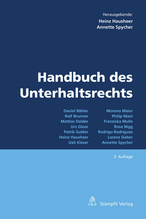 Buchcover Handbuch des Unterhaltsrechts | Daniel Bähler | EAN 9783727286339 | ISBN 3-7272-8633-4 | ISBN 978-3-7272-8633-9