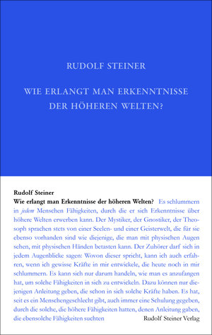 Buchcover Wie erlangt man Erkenntnisse der höheren Welten? | Rudolf Steiner | EAN 9783727401015 | ISBN 3-7274-0101-X | ISBN 978-3-7274-0101-5