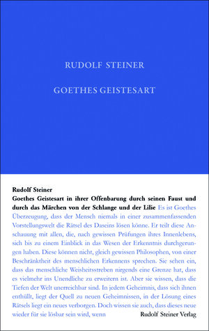 Buchcover Goethes Geistesart | Rudolf Steiner | EAN 9783727402234 | ISBN 3-7274-0223-7 | ISBN 978-3-7274-0223-4