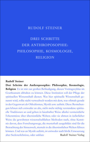 Buchcover Drei Schritte der Anthroposophie | Rudolf Steiner | EAN 9783727402531 | ISBN 3-7274-0253-9 | ISBN 978-3-7274-0253-1