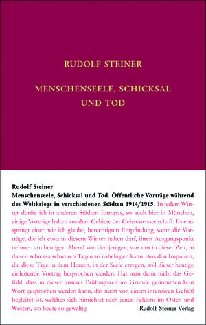 Buchcover Menschenseele, Schicksal und Tod | Rudolf Steiner | EAN 9783727407000 | ISBN 3-7274-0700-X | ISBN 978-3-7274-0700-0