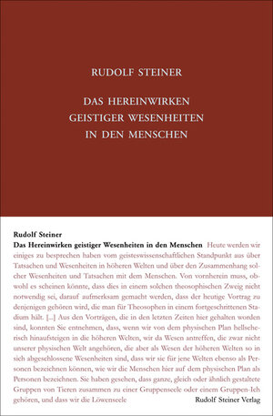 Buchcover Das Hereinwirken geistiger Wesenheiten in den Menschen | Rudolf Steiner | EAN 9783727410222 | ISBN 3-7274-1022-1 | ISBN 978-3-7274-1022-2