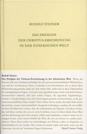 Buchcover Das Ereignis der Christus-Erscheinung in der ätherischen Welt | Rudolf Steiner | EAN 9783727411816 | ISBN 3-7274-1181-3 | ISBN 978-3-7274-1181-6