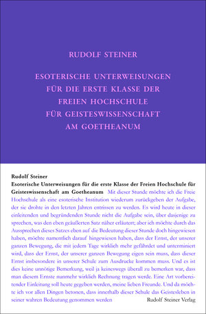 Buchcover Esoterische Unterweisungen für die erste Klasse der Freien Hochschule für Geisteswissenschaft am Goetheanum 1924 | Rudolf Steiner | EAN 9783727427022 | ISBN 3-7274-2702-7 | ISBN 978-3-7274-2702-2
