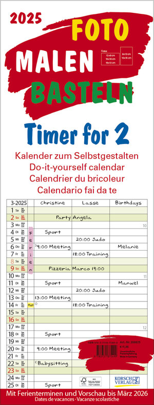 Buchcover Foto-Malen-Basteln Timer for 2 2025 | EAN 9783731875499 | ISBN 3-7318-7549-7 | ISBN 978-3-7318-7549-9