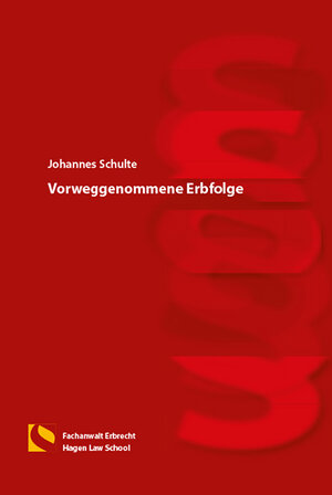Buchcover Vorweggenommene Erbfolge | Johannes Schulte | EAN 9783732103034 | ISBN 3-7321-0303-X | ISBN 978-3-7321-0303-4