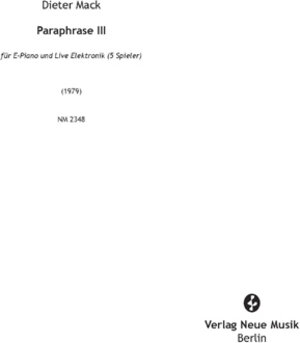 Buchcover Paraphrase III | Dieter Mack | EAN 9783733315542 | ISBN 3-7333-1554-5 | ISBN 978-3-7333-1554-2