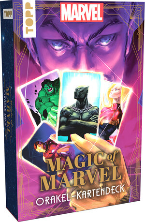 Buchcover Magic of MARVEL Orakel-Kartendeck. Ein Blick in die Zukunft mit den Original MARVEL-Superhelden wie Spider-Man, Deadpool oder Wolverine | Casey Gilly | EAN 9783735851512 | ISBN 3-7358-5151-7 | ISBN 978-3-7358-5151-2