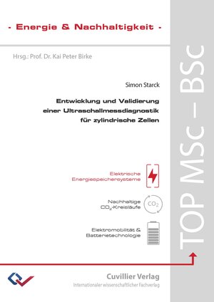 Buchcover Entwicklung und Validierung einer Ultraschallmessdiagnostik für zylindrische Zellen | Simon Starck | EAN 9783736969599 | ISBN 3-7369-6959-7 | ISBN 978-3-7369-6959-9
