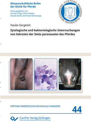 Buchcover Zytologische und bakteriologische Untersuchungen von Sekreten der Sinūs paranasales des Pferdes | Hauke Gergeleit | EAN 9783736970212 | ISBN 3-7369-7021-8 | ISBN 978-3-7369-7021-2